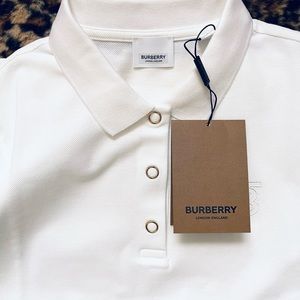 Authentic BURBERRY monogram motif pique polo shirt